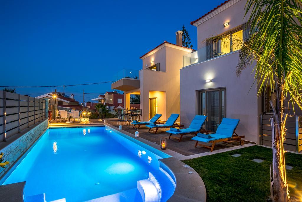 Superior Villa Marina Mare Sauna Hammam Nea Kydonia  Bagian luar foto