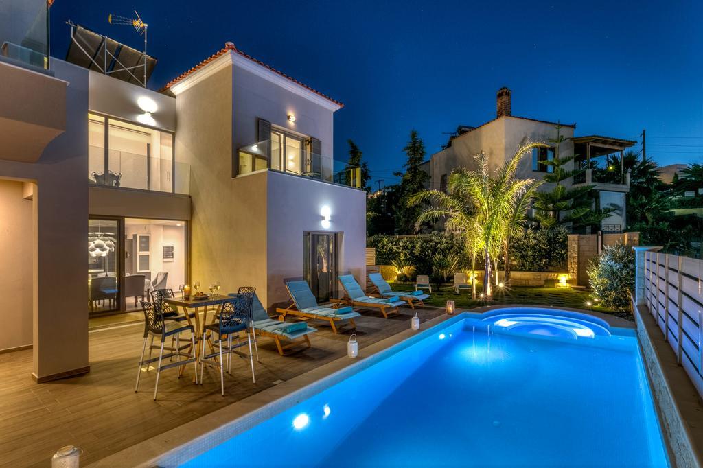 Superior Villa Marina Mare Sauna Hammam Nea Kydonia  Bagian luar foto
